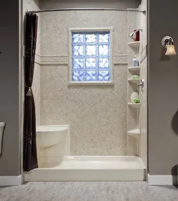 Modern tub-to-shower conversion in Milwaukee, WI bathroom by Empire Home Remodeling