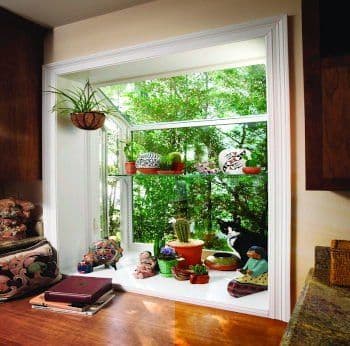 Garden window installed in Milwaukee, WI home by Empire Home Remodeling, offering year-round space for plants and décor