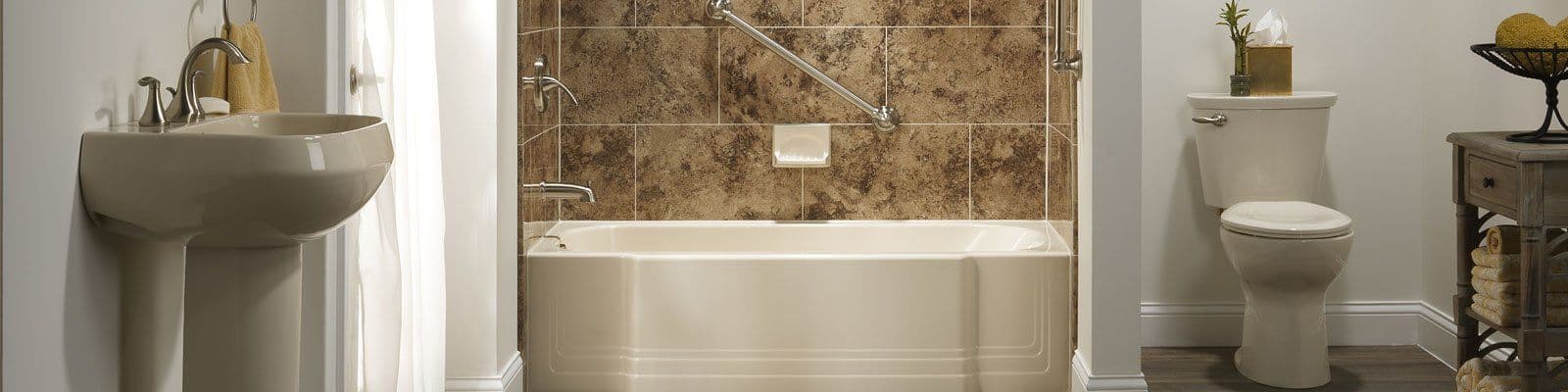 Bathroom renovation with new bathtub and fixtures installed by Empire Home Remodeling in Milwaukee, WI