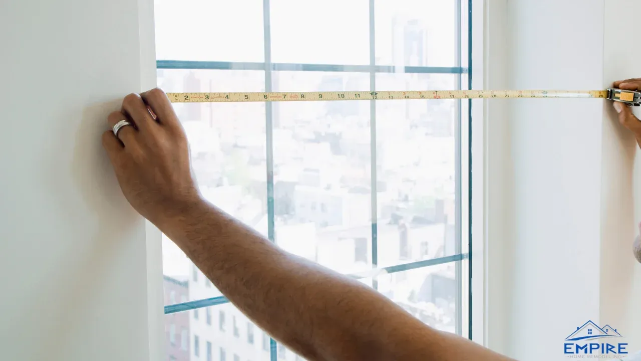 Window installation mistake: incorrect measurement leading to poor fit, demonstrated by Empire Home Remodeling in Milwaukee, WI