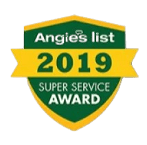 Empire Home Remodeling Angi’s List Super Service Award 2019 logo honoring outstanding home remodeling and customer satisfaction in Milwaukee, WI